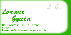 lorant gyula business card
